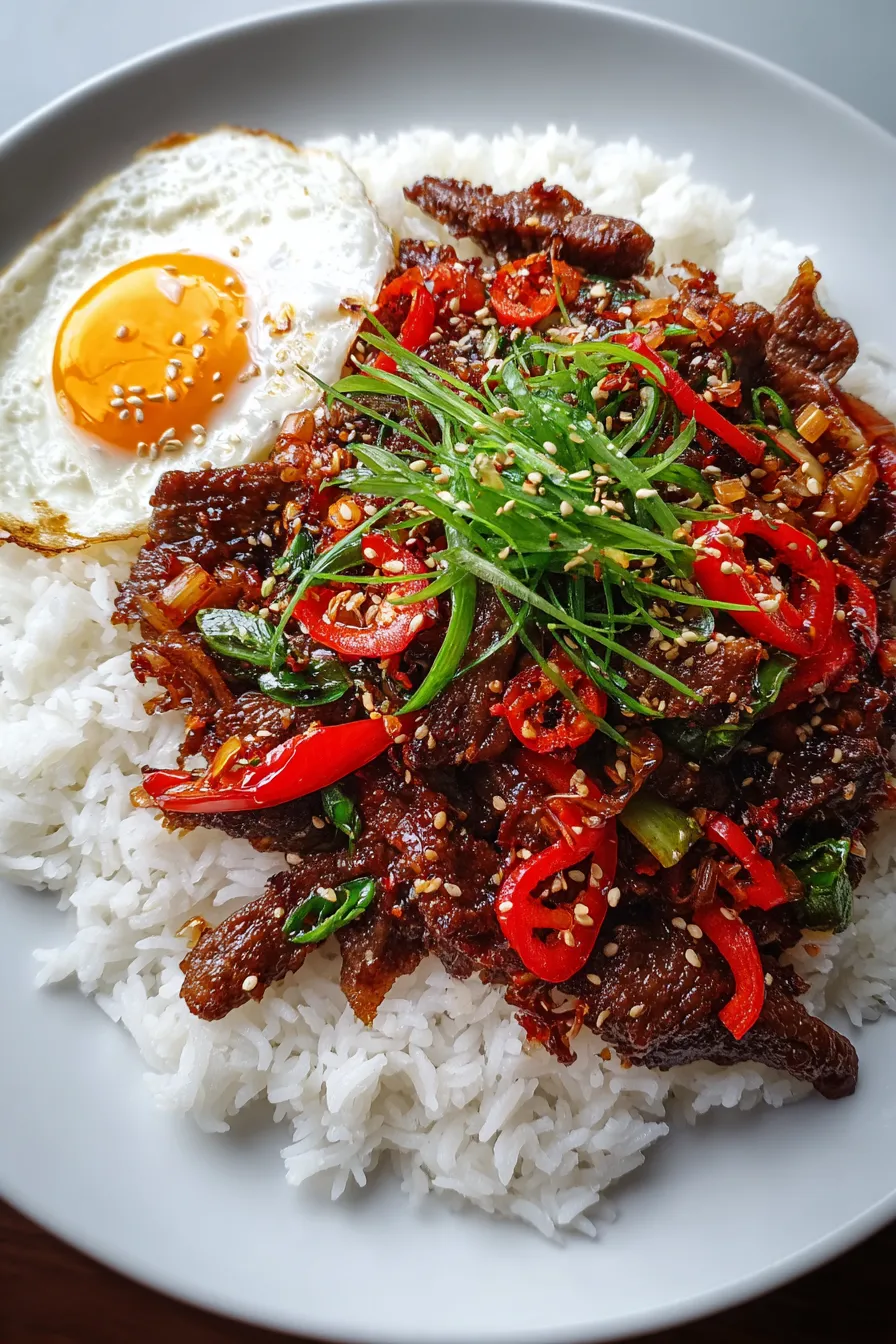 Crispy Chilli Beef Rice – Eva Recipe